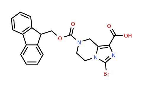 CAS 2172064-49-0 | 3-bromo-7-{[(9H-fluoren-9-yl)methoxy]carbonyl}-5H,6H,7H,8H-imidazo[1,5-a]pyrazine-1-carboxylic acid