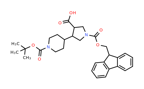 CAS 2172462-68-7 | 4-{1-[(tert-butoxy)carbonyl]piperidin-4-yl}-1-{[(9H-fluoren-9-yl)methoxy]carbonyl}pyrrolidine-3-carboxylic acid