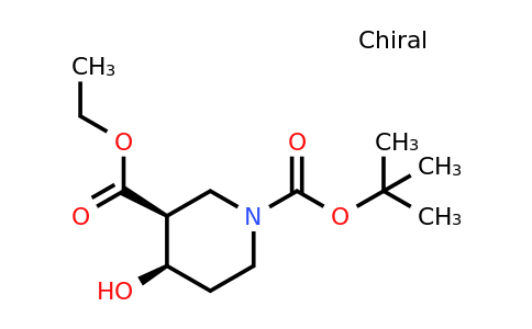 CAS 220182-15-0 | O1-tert-butyl O3-ethyl (3S,4R)-4-hydroxypiperidine-1,3-dicarboxylate