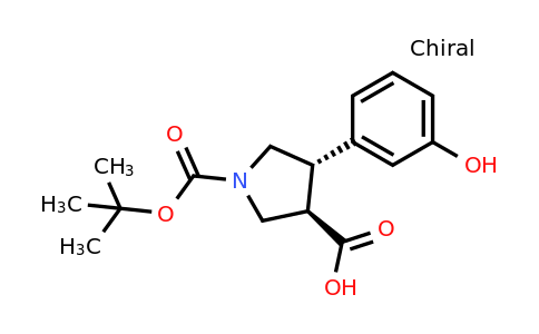 CAS 2227649-77-4 | (3R,4S)-1-(tert-butoxycarbonyl)-4-(3-hydroxyphenyl)pyrrolidine-3-carboxylic acid