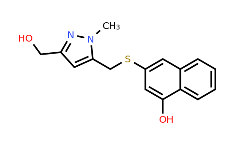 CAS 2245716-32-7 | 3-[[5-(hydroxymethyl)-2-methyl-pyrazol-3-yl]methylsulfanyl]naphthalen-1-ol