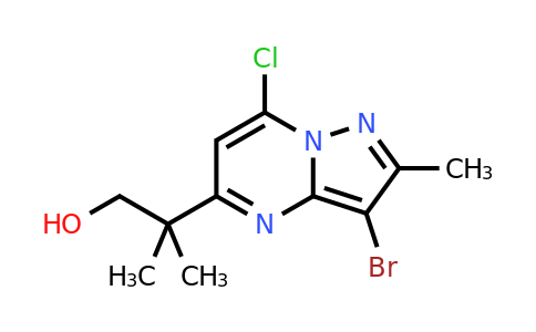 CAS 2387597-78-4 | 2-(3-bromo-7-chloro-2-methyl-pyrazolo[1,5-a]pyrimidin-5-yl)-2-methyl-propan-1-ol
