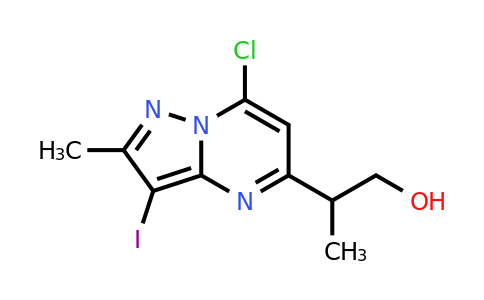 CAS 2387598-35-6 | 2-(7-chloro-3-iodo-2-methyl-pyrazolo[1,5-a]pyrimidin-5-yl)propan-1-ol
