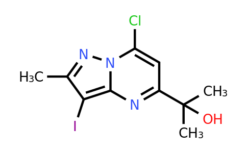 CAS 2387599-28-0 | 2-(7-chloro-3-iodo-2-methyl-pyrazolo[1,5-a]pyrimidin-5-yl)propan-2-ol