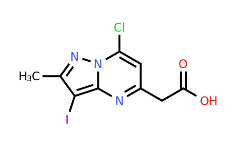CAS 2387600-35-1 | 2-(7-chloro-3-iodo-2-methyl-pyrazolo[1,5-a]pyrimidin-5-yl)acetic acid