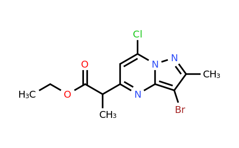 CAS 2387600-78-2 | ethyl 2-(3-bromo-7-chloro-2-methyl-pyrazolo[1,5-a]pyrimidin-5-yl)propanoate