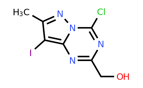 CAS 2387600-84-0 | (4-chloro-8-iodo-7-methyl-pyrazolo[1,5-a][1,3,5]triazin-2-yl)methanol