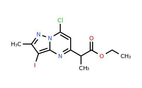 CAS 2387601-22-9 | ethyl 2-(7-chloro-3-iodo-2-methyl-pyrazolo[1,5-a]pyrimidin-5-yl)propanoate