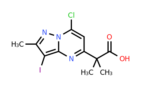 CAS 2387601-54-7 | 2-(7-chloro-3-iodo-2-methyl-pyrazolo[1,5-a]pyrimidin-5-yl)-2-methyl-propanoic acid