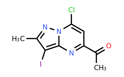 CAS 2387601-56-9 | 1-(7-chloro-3-iodo-2-methyl-pyrazolo[1,5-a]pyrimidin-5-yl)ethanone
