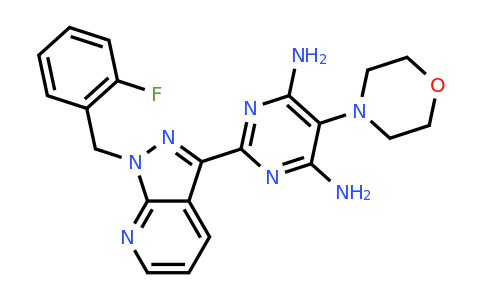 2-{1-[(2-fluorophenyl)methyl]-1H-pyrazolo[3,4-
b]pyridin-3-yl}-5-(morpholin-4-yl)pyrimidine-4,6-
diamine