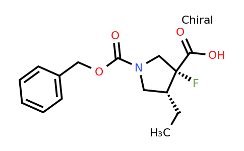 CAS 2639378-24-6 | (3R,4R)-1-benzyloxycarbonyl-4-ethyl-3-fluoro-pyrrolidine-3-carboxylic acid