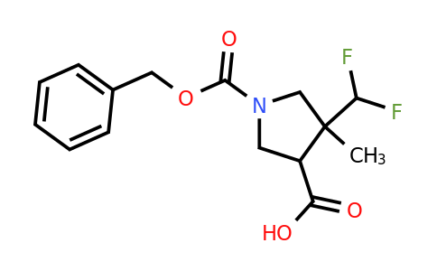 CAS 2639444-26-9 | 1-benzyloxycarbonyl-4-(difluoromethyl)-4-methyl-pyrrolidine-3-carboxylic acid
