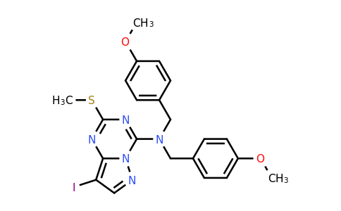 CAS 2651202-13-8 | 8-iodo-N,N-bis[(4-methoxyphenyl)methyl]-2-methylsulfanyl-pyrazolo[1,5-a][1,3,5]triazin-4-amine