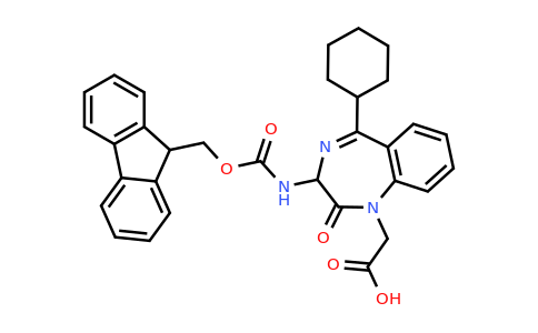 CAS 269078-83-3 | 2-(3-((((9H-Fluoren-9-yl)methoxy)carbonyl)amino)-5-cyclohexyl-2-oxo-2,3-dihydro-1H-benzo[e][1,4]diazepin-1-yl)acetic acid