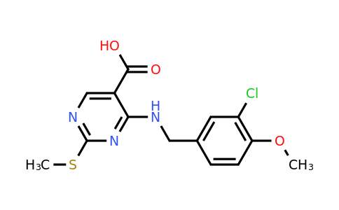 CAS 330786-34-0 | 4-((3-Chloro-4-methoxybenzyl)amino)-2-(methylthio)pyrimidine-5-carboxylic acid