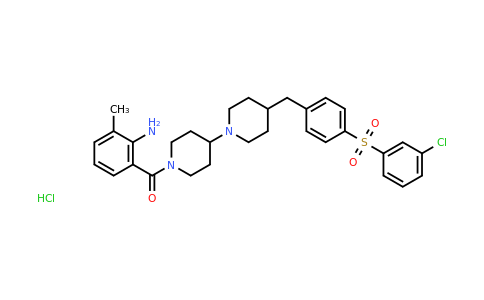CAS 331765-01-6 | (2-amino-3-methylphenyl)(4-(4-((3-chlorophenyl)sulfonyl)benzyl)-[1,4'-bipiperidin]-1'-yl)methanone hydrochloride