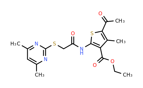 CAS 332162-21-7 | Ethyl 5-acetyl-2-(2-((4,6-dimethylpyrimidin-2-yl)thio)acetamido)-4-methylthiophene-3-carboxylate