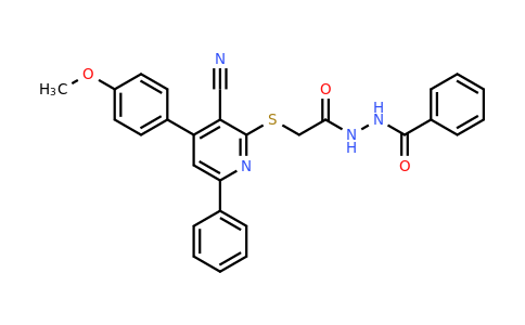 CAS 333777-95-0 | N'-(2-((3-Cyano-4-(4-methoxyphenyl)-6-phenylpyridin-2-yl)thio)acetyl)benzohydrazide
