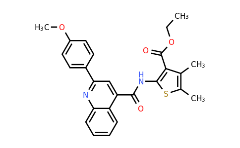 CAS 337503-93-2 | Ethyl 2-(2-(4-methoxyphenyl)quinoline-4-carboxamido)-4,5-dimethylthiophene-3-carboxylate