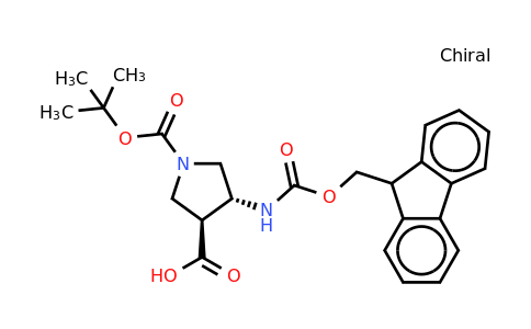 CAS 346610-79-5 | (3S,4R)-4-(((9H-fluoren-9-yl)methyl9H-fluoren-9-yl)methoxy)carbonylamino)-1-(tert-butoxycarbonyl)pyrrolidine-3-carboxylic acid
