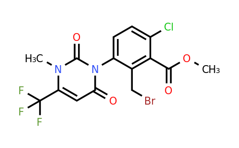 CAS 355390-19-1 | Methyl 2-(bromomethyl)-6-chloro-3-(3-methyl-2,6-dioxo-4-(trifluoromethyl)-2,3-dihydropyrimidin-1(6H)-yl)benzoate