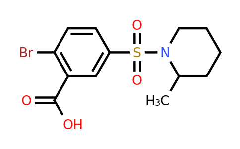 CAS 37088-32-7 | 2-bromo-5-[(2-methylpiperidin-1-yl)sulfonyl]benzoic acid