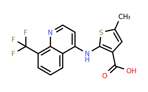 CAS 39978-04-6 | 5-Methyl-2-((8-(trifluoromethyl)quinolin-4-yl)amino)thiophene-3-carboxylic acid