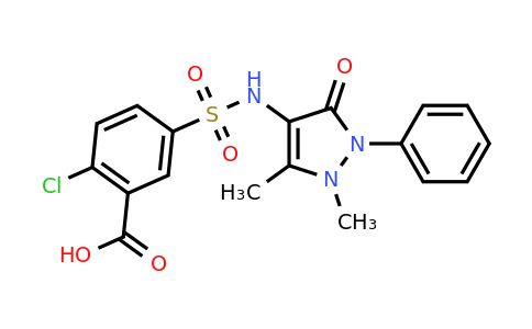 CAS 438031-01-7 | 2-chloro-5-[(1,5-dimethyl-3-oxo-2-phenyl-2,3-dihydro-1H-pyrazol-4-yl)sulfamoyl]benzoic acid