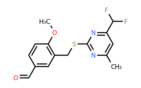 CAS 438218-64-5 | 3-(((4-(Difluoromethyl)-6-methylpyrimidin-2-yl)thio)methyl)-4-methoxybenzaldehyde