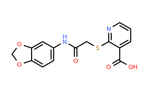 CAS 460736-32-7 | 2-({[(1,3-dioxaindan-5-yl)carbamoyl]methyl}sulfanyl)pyridine-3-carboxylic acid