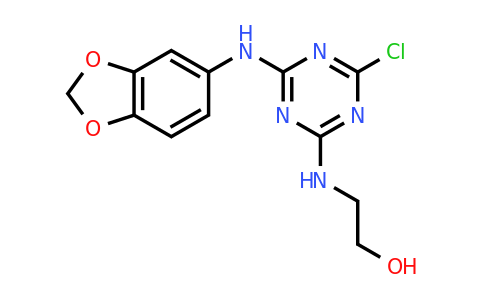 CAS 462066-89-3 | 2-((4-(Benzo[d][1,3]dioxol-5-ylamino)-6-chloro-1,3,5-triazin-2-yl)amino)ethanol