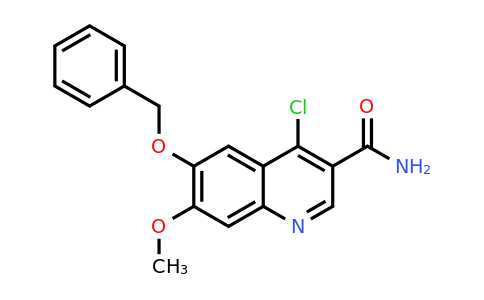CAS 476193-59-6 | 6-(Benzyloxy)-4-chloro-7-methoxyquinoline-3-carboxamide