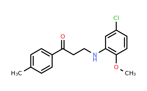 CAS 477328-95-3 | 3-((5-Chloro-2-methoxyphenyl)amino)-1-(p-tolyl)propan-1-one