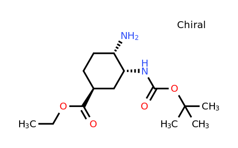 CAS 480449-84-1 | Cyclohexanecarboxylic acid, 4-amino-3-[[(1,1-dimethylethoxy)carbonyl]amino]-, ethyl ester, (1S,3R,4S)-