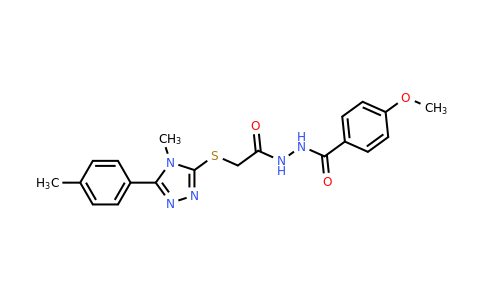 CAS 483285-30-9 | 4-Methoxy-N'-(2-((4-methyl-5-(p-tolyl)-4H-1,2,4-triazol-3-yl)thio)acetyl)benzohydrazide
