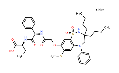 CAS 501692-16-6 | (2S)-2-[(2R)-2-(2-{[3,3-dibutyl-7-(methylsulfanyl)-1,1-dioxo-5-phenyl-2,3,4,5-tetrahydro-1λ⁶,2,5-benzothiadiazepin-8-yl]oxy}acetamido)-2-phenylacetamido]butanoic acid