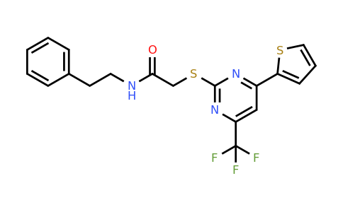 CAS 505056-71-3 | N-Phenethyl-2-((4-(thiophen-2-yl)-6-(trifluoromethyl)pyrimidin-2-yl)thio)acetamide