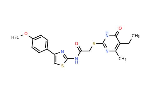 CAS 552309-42-9 | 2-((5-Ethyl-4-methyl-6-oxo-1,6-dihydropyrimidin-2-yl)thio)-N-(4-(4-methoxyphenyl)thiazol-2-yl)acetamide