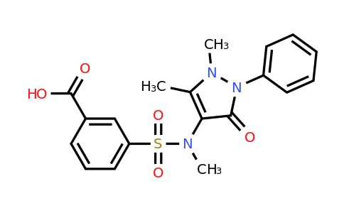 CAS 556007-00-2 | 3-[(1,5-dimethyl-3-oxo-2-phenyl-2,3-dihydro-1H-pyrazol-4-yl)(methyl)sulfamoyl]benzoic acid