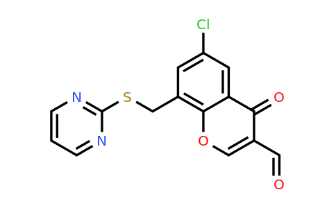 CAS 565171-11-1 | 6-chloro-4-oxo-8-[(pyrimidin-2-ylsulfanyl)methyl]-4H-chromene-3-carbaldehyde