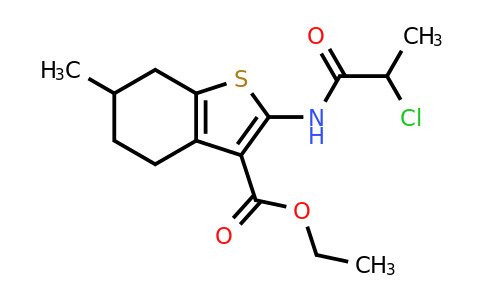 CAS 568544-05-8 | ethyl 2-(2-chloropropanamido)-6-methyl-4,5,6,7-tetrahydro-1-benzothiophene-3-carboxylate