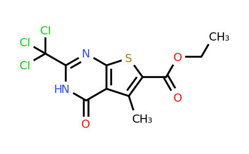 CAS 568550-85-6 | ethyl 5-methyl-4-oxo-2-(trichloromethyl)-3H,4H-thieno[2,3-d]pyrimidine-6-carboxylate