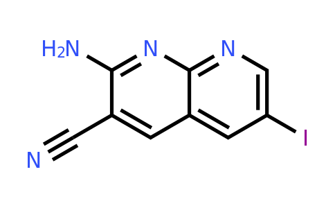 CAS 578007-69-9 | 2-Amino-6-iodo-[1,8]naphthyridine-3-carbonitrile