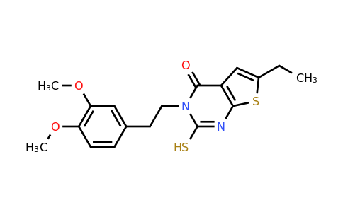 CAS 588682-61-5 | 3-[2-(3,4-dimethoxyphenyl)ethyl]-6-ethyl-2-sulfanyl-3H,4H-thieno[2,3-d]pyrimidin-4-one