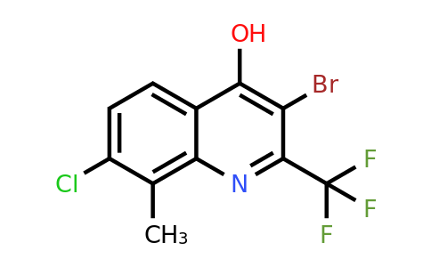 CAS 59108-22-4 | 3-Bromo-7-chloro-8-methyl-2-(trifluoromethyl)quinolin-4-ol