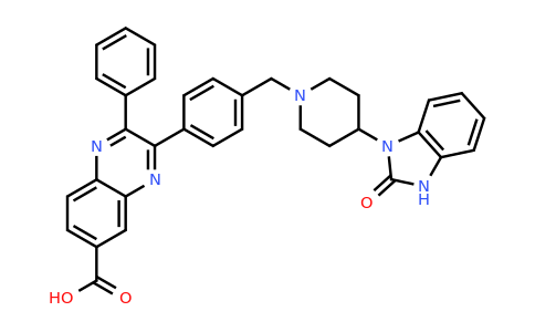 CAS 612847-29-7 | 3-(4-((4-(2-oxo-2,3-dihydro-1H-benzo[d]imidazol-1-yl)piperidin-1-yl)methyl)phenyl)-2-phenylquinoxaline-6-carboxylic acid