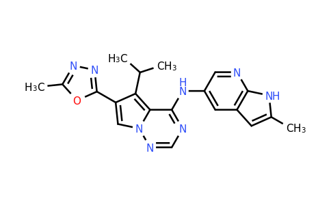 CAS 651744-16-0 | 6-(5-methyl-1,3,4-oxadiazol-2-yl)-n-{2-methyl-1h-pyrrolo[2,3-b]pyridin-5-yl}-5-(propan-2-yl)pyrrolo[2,1-f][1,2,4]triazin-4-amine