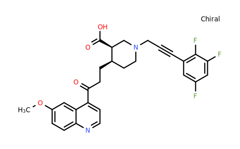 CAS 668463-35-2 | (3R,4R)-4-[3-(6-Methoxyquinolin-4-yl)-3-oxo-propyl]-1-[3-(2,3,5-trifluoro-phenyl)-prop-2-ynyl]-piperidine-3-carboxylic acid