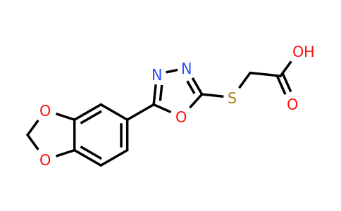 CAS 67572-43-4 | 2-{[5-(1,3-dioxaindan-5-yl)-1,3,4-oxadiazol-2-yl]sulfanyl}acetic acid